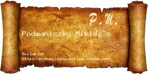 Podmaniczky Miklós névjegykártya