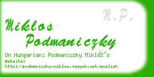 miklos podmaniczky business card